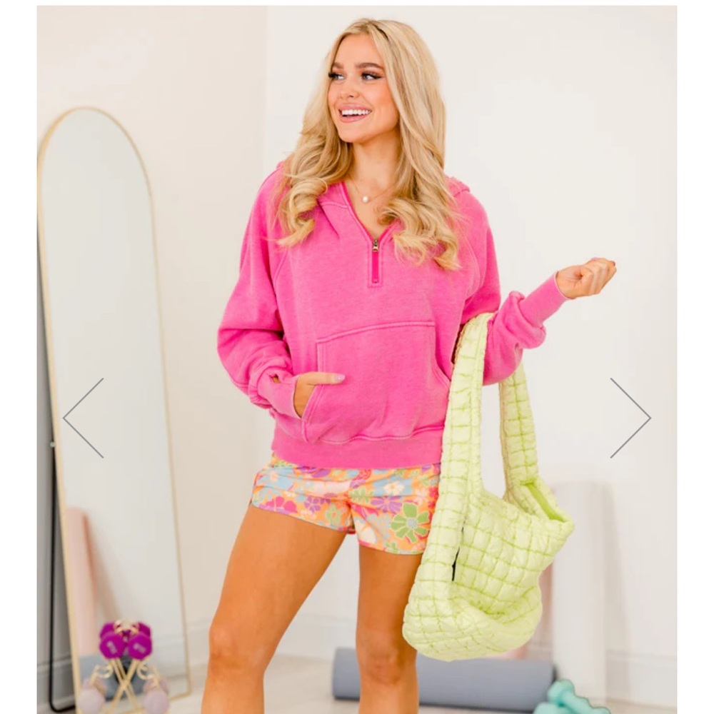 Pink Lily 1/2 zip hoodie